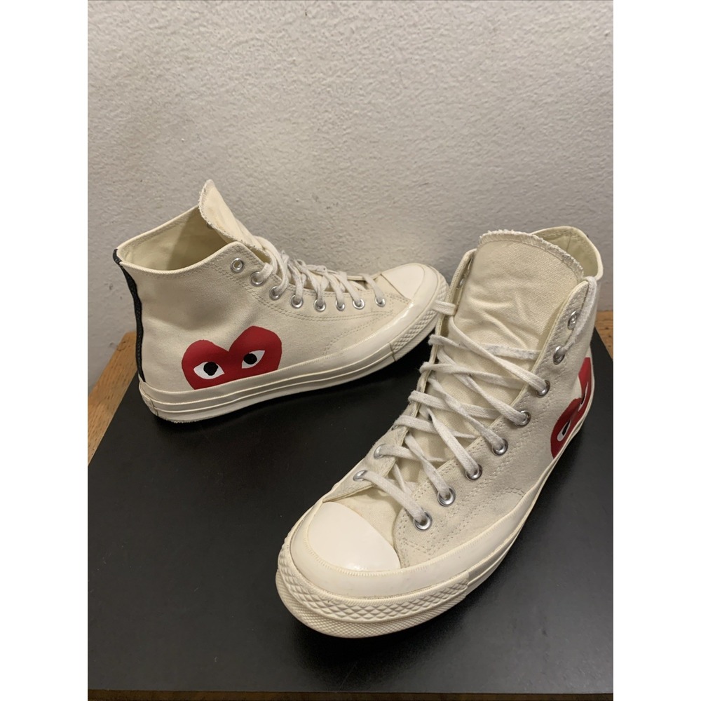 Converse Chuck 70 CDG Hi Play Comme des Garçons High Top White Heart US men's 9
